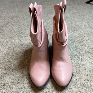 Pink cowboy bootie shoes